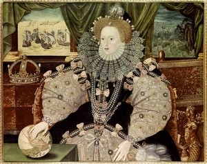 Retrato da Rainha Isabel I de Inglaterra, conhecido como o retrato da Armada, c.1588 (óleo sobre painel)
