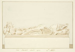 Effigy of Abbot Newland, na Catedral de Bristol (lápis e aguarela sobre papel) de Marcus H. Homes