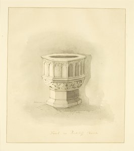 Fonte em Redcliffe Church (lápis e aguarela sobre papel) de Marcus H. Homes