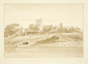 Vista Sul da Catedral de Bristol (lápis e aguarela sobre papel) de Marcus H. Homes