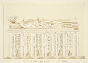 Túmulo do Abade Knowles, na Catedral de Bristol (lápis e aguarela sobre papel) de Marcus H. Homes