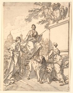 Folha alegórica por ocasião da entrada do Duque Franz III em Florença 1739 de Marcus Tuscher