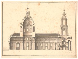 Corte longitudinal pela mesma igreja de Marcus Tuscher