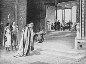 Geoffrey de Langley com Bar Sauma antes de Arghun Khan de Margaret (after) Dovaston