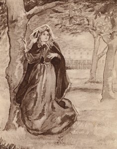 Elizabeth Barrett Browning, poeta inglesa (litografia) de Margaret Baillie Saunders