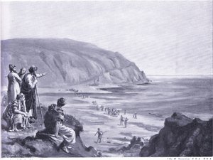 Chegada dos fundadores da Fenícia (litografia) de Margaret Dovaston