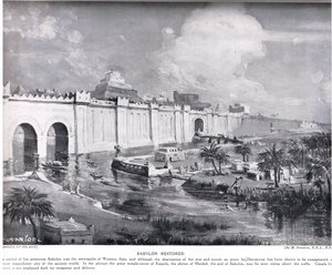 A Babilónia restaurada, ilustração da "História das Nações" de Hutchinson (litografia) de Margaret Dovaston