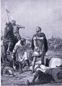 Captura do imperador Romanus Diogenes por Alp Arslanti em 1071AD (litografia) de Margaret Dovaston