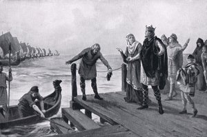 Edgar, o pacífico, numa inspeção naval AD973 de Margaret Dovaston
