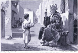 Ferdusi (941-1020 d.C.) ouve os seus próprios versos serem-lhe repetidos (litografia) de Margaret Dovaston
