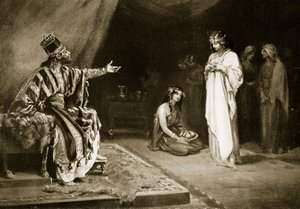 Casamento da princesa assíria com Kara-Indash, o rei da Babilónia, ilustração da "História das Nações" de Hutchinson (litografia)