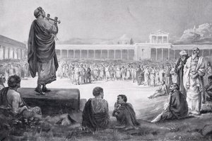 Viagem de Nero à Grécia em 66 d.C., ilustração de "Hutchinson