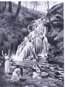 Donzelas fenícias de luto pela perda de Adónis (litografia) de Margaret Dovaston