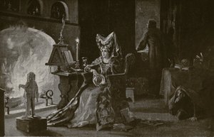 A duquesa de Gloucester pratica feitiçaria, ilustração de "Hutchinson