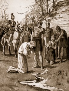 O Martírio de Santo Albano, c.303, ilustração de "Hutchinson