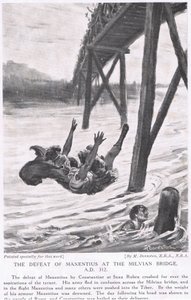A derrota de Maxêncio em Milvian Bridge 312AD de Margaret Dovaston