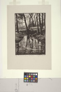 O riacho na Primavera, Pine Manor (litho) de Margaret Jordan Patterson