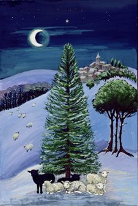 Ovelhas numa paisagem de inverno de Margaret Loxton