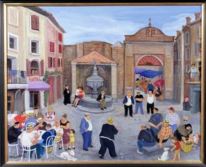 Aldeia na Provença (óleo sobre tela) de Margaret Loxton