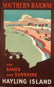 Hayling Island, cartaz anunciando Southern Railway de Margaret MacDonald Mackintosh