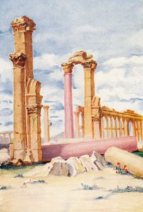 Monólito caído, Palmira (litografia a cores)