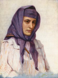 Menina Maronita do Líbano (litografia a cores)