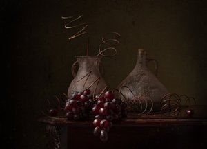 Natureza morta com uvas escuras de Margareth Perfoncio