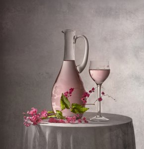 Natureza morta rosa elegante