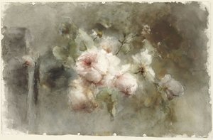 Um jarro com rosas de Margaretha Roosenboom