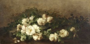 Natureza morta com guitarra e rosas de Margaretha Roosenboom