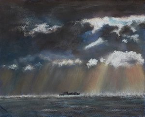 Squalls at sea, 2022 (pastel) de Margo Starkey