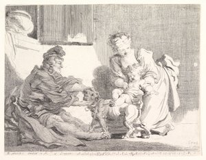 A criança e o buldogue, 1778. de Marguerite Gerard