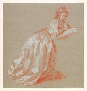Mulher jovem, ajoelhando-se de Marguerite Gerard