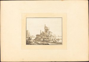 Paisagem com uma torre redonda de Maria Catharina Prestel after Thomas Wyck