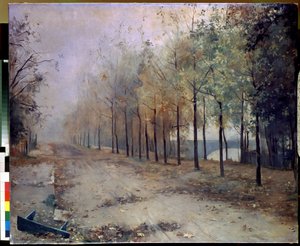 Outono (Automn). Pintura de Maria Konstantinovna Bashkirtseva (1860-1884). Óleo sobre tela, 97 x 117 cm, 1883. Arte russa, paisagem do século XIX. Museu Estatal Russo, São Petersburgo.