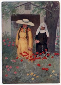 Contos de Canterbury de Chaucer: The Wife of Bath caminha na primavera (lito colorido)
