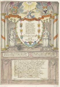 Verso para a Princesa Wilhelmina no quadragésimo aniversário do Príncipe Guilherme V, 1788 de Maria Margaretha la Fargue