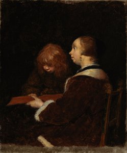 A lição de leitura, cópia segundo Ter Borch de Maria Wiik