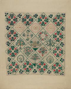Colcha de apliques bordados de Marian Curtis Foster