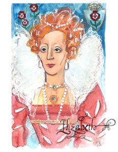 Rainha Isabel I, 2018 (aguarela sobre papel)