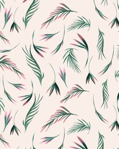 Folhas tropicais em cor-de-rosa, 2020 (aguarela) de Marianna Kulukundis