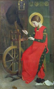 Santa Isabel da Hungria que gira lã para os pobres, c. 1895