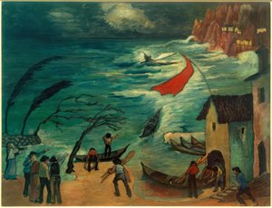 Pescador em uma tempestade de Marianne von Werefkin