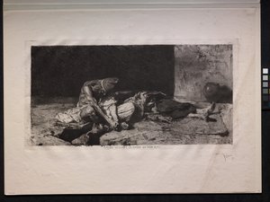 Árabe cuidando do corpo de seu amigo de Mariano Fortuny y Marsal