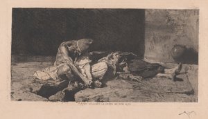 Arabe veillant le corps de son ami (árabe vigiando o corpo de seu amigo) de Marià Fortuny