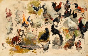 Estudo dos galos, 1869. de Marià Fortuny