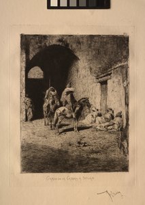 Guarda da Casbah em Tetuan. de Mariano Fortuny y Carbó