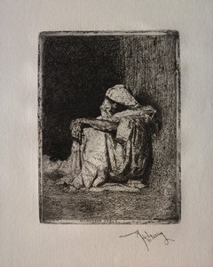 Marroquino sentado. de Mariano Fortuny y Carbó