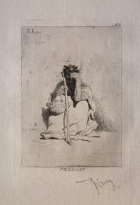 Mendigo agachado. de Mariano Fortuny y Carbó