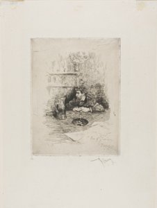 Retrato de Eduardo Zamaçois, pintor espanhol de Mariano Fortuny y Marsal